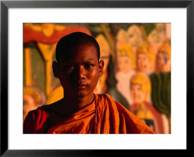 Portrait Of Novice Monk, Phnom Penh, Cambodia by John Banagan Pricing Limited Edition Print image