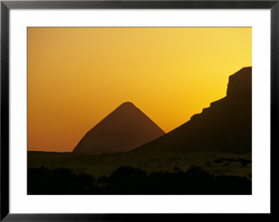 Sunset Behind 12Th Dynasty Middle Kingdom, Pharaoh Amenenhet Iii, Bent Pyramid, Dashur; Egypt by Kenneth Garrett Pricing Limited Edition Print image