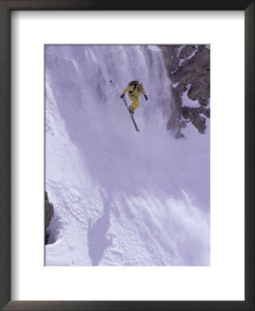 Person Skiing Down Steep Mountain by Flip Mccririck Pricing Limited Edition Print image