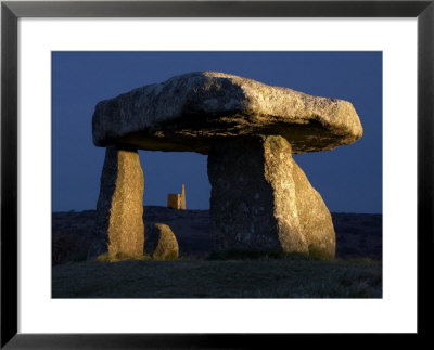 Lanyon Quoit And Tinmine Lit With Torches, Cornwall, Uk by David Clapp Pricing Limited Edition Print image
