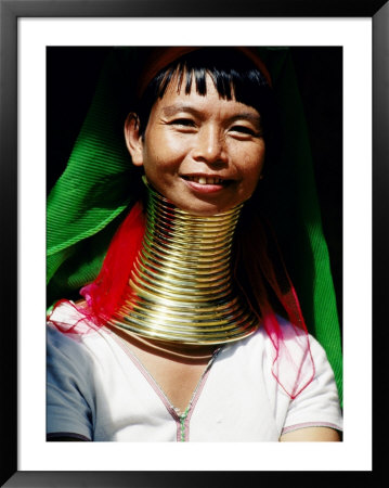 Portrait Of Woman In Padaung Giraffe Ethnic Minority, Thailand by Alain Evrard Pricing Limited Edition Print image