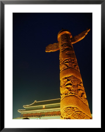 Sculpted Column In Front Of Gate Of Heavenly Peace Bejing, China by Phil Weymouth Pricing Limited Edition Print image