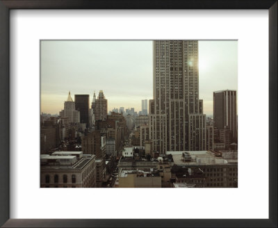 The Empire State Building And Other Buildings In Winter At Dusk by Eightfish Pricing Limited Edition Print image