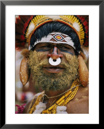 A Tribesman Pauses For A Portrait During The Annual Tribal Sing-Sing In Goroka by Jodi Cobb Pricing Limited Edition Print image