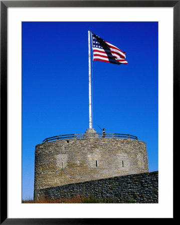 American Flag Flying At Fort Snelling State Historic Park, St. Paul, United States Of America by Richard Cummins Pricing Limited Edition Print image