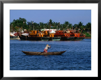 Row Boat Crossing Danang Harbour, Da Nang, Vietnam by Phil Weymouth Pricing Limited Edition Print image