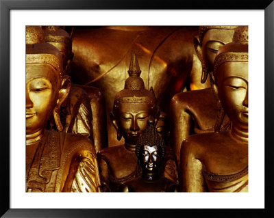 Gilded Buddhas In Wat Jong Kham, Kengtung, Myanmar (Burma) by Frank Carter Pricing Limited Edition Print image
