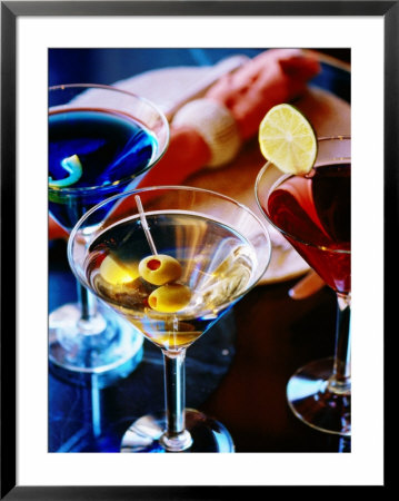 Three Cocktails Including A Martini, San Francisco, United States Of America by Jerry Alexander Pricing Limited Edition Print image