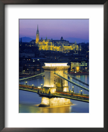 Chain Bridge And Danube River, Budapest, Hungary by Doug Pearson Pricing Limited Edition Print image
