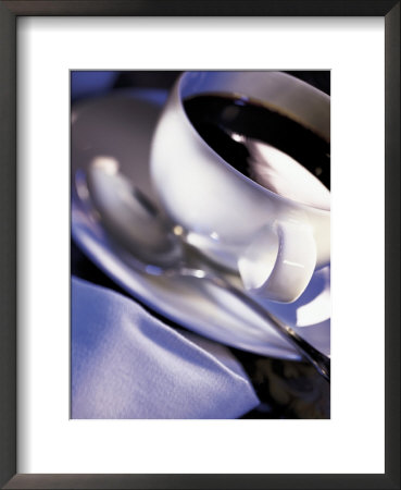 Cup Of Coffee With Spoon And Napkin by Eric Kamp Pricing Limited Edition Print image