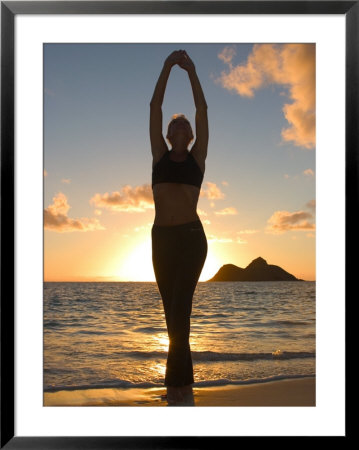 Woman Stretching On Beach by Tomas Del Amo Pricing Limited Edition Print image