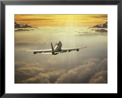 Airplane Flying In Sky by Peter Walton Pricing Limited Edition Print image