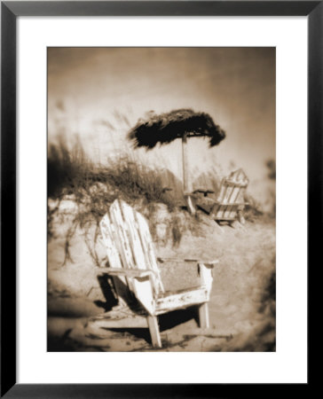 Blurred Image Of Chair On Beach, Amelia Island, Fl by Kent Dufault Pricing Limited Edition Print image
