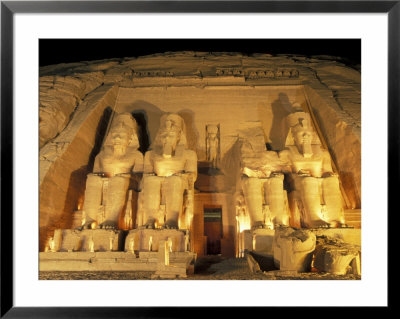 Night Shot Of The Entrence To The Temple Of Ramses Ii In Abu Simbel, Egypt by Richard Nowitz Pricing Limited Edition Print image