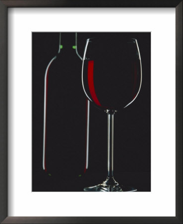 Studio Shot Of Back-Lit Glass And Bottle Of Red Wine by Lee Frost Pricing Limited Edition Print image