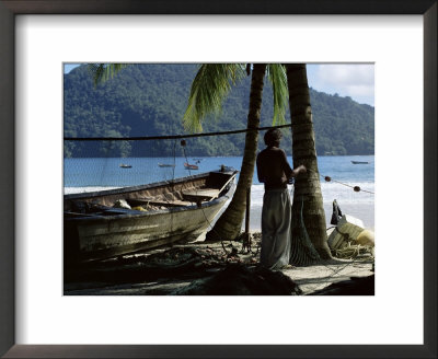 Fisherman, Maracas Bay, Northern Coast, Trinidad, West Indies, Central America by Aaron Mccoy Pricing Limited Edition Print image