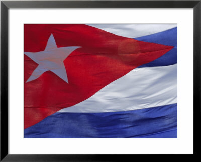 Close-Up Of The Cuban Flag, Havana, Cuba by Gavin Hellier Pricing Limited Edition Print image