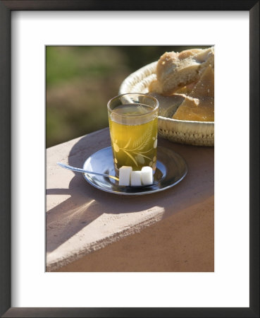 Mint Tea And Bread For Breakfast, Ait Benhaddou, South Of The High Atlas, Morocco by Walter Bibikow Pricing Limited Edition Print image