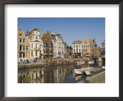 Merchants' Premises With Traditional Gables, By The River, Ghent, Belgium by James Emmerson Pricing Limited Edition Print image