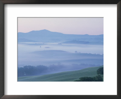 Misty Dawn View Across Val D'orcia Towards The Belvedere, Near San Quirico D'orcia, Tuscany, Italy by Lee Frost Pricing Limited Edition Print image