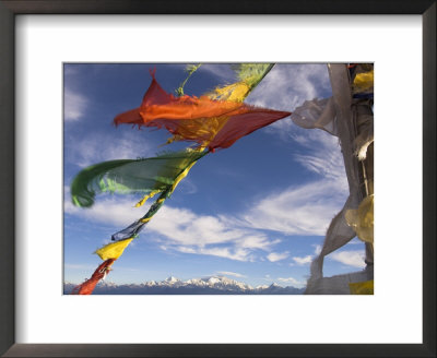 Prayer Flags With Snowy Kangchendzonga Beyond In Morning Light, Sandakphu, West Bengal State by Eitan Simanor Pricing Limited Edition Print image