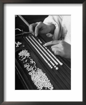 Worker Stringing Pearls She Has Graded At Factory by Alfred Eisenstaedt Pricing Limited Edition Print image
