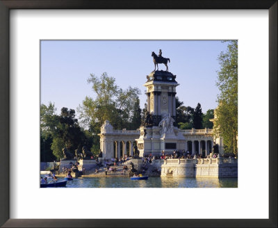 Lake And Monument At Park, Parque Del Buen Retiro (Parque Del Retiro), Retiro, Madrid, Spain by Richard Nebesky Pricing Limited Edition Print image