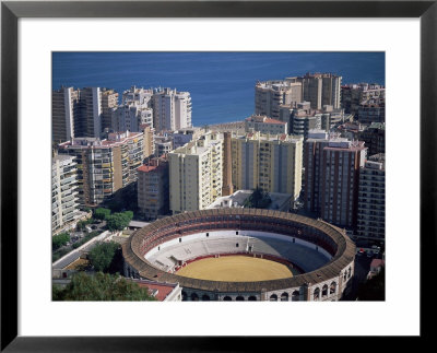 Aerial View Over The Bullring And City, Malaga, Costa Del Sol, Spain, Mediterranean by Oliviero Olivieri Pricing Limited Edition Print image
