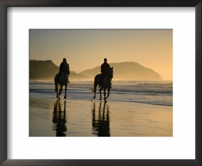 Horse Riding On The Beach At Sunrise, Gisborne, East Coast, North Island, New Zealand, Pacific by D H Webster Pricing Limited Edition Print image
