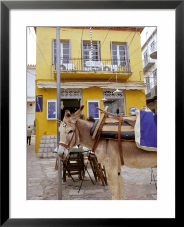 Donkey And Yellow Building, Hydra, Greece by Ali Kabas Pricing Limited Edition Print image