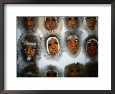 Traditional Caribou Masks In Eskimo Village, Gates Of Arctic National Park, Anaktuvuk Pass, Usa by Lee Foster Pricing Limited Edition Print image