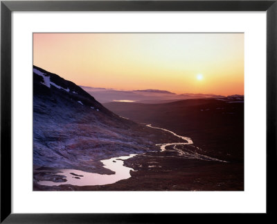 Sunset Over Valley, View From Syterskalet, Vindelfjallen Nature Reserve, Vasterbotten, Sweden by Christer Fredriksson Pricing Limited Edition Print image