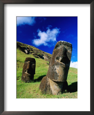 Moai On Side Of Volcano, Easter Island, Valparaiso, Chile by Peter Hendrie Pricing Limited Edition Print image
