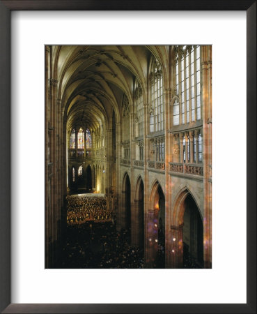 An Interior View Of Saint Vitus Cathedral In Prague During A Concert by James P. Blair Pricing Limited Edition Print image