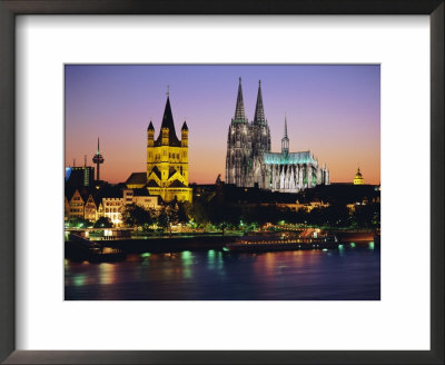 The Cathedral And River Rhine, Cologne, North Rhine Westphalia,, Germany by Gavin Hellier Pricing Limited Edition Print image
