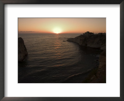 Sunset, Pigeon Rocks (Rawcheh Rocks), Beirut, Lebanon, Middle East by Christian Kober Pricing Limited Edition Print image