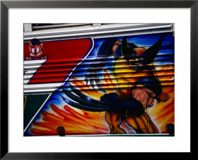 Detail Of Mural Depicting Comic Characters Painted On Side Of Bus, Panama City, Panama by Charlotte Hindle Pricing Limited Edition Print image