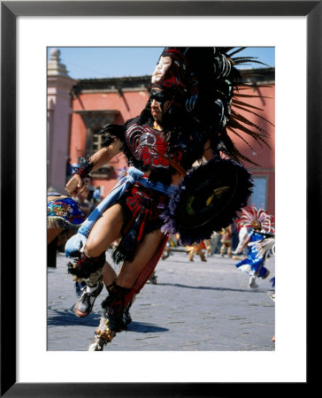 Costumed Dancer, Aztec Festival, Cristo De La Conquista, San Miguel De Allende, Guanajuato, Mexico by Margie Politzer Pricing Limited Edition Print image