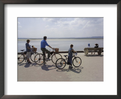 Family On Bicycles, Le Crotoy, Somme Estuary, Picardy, France by David Hughes Pricing Limited Edition Print image