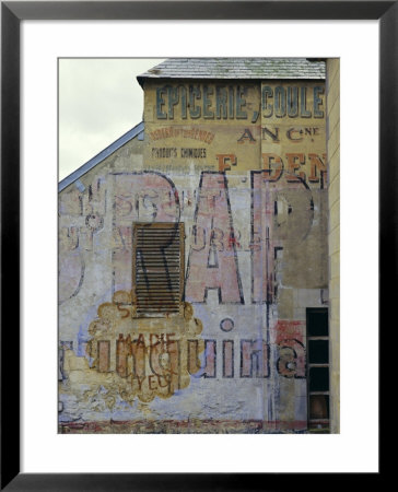 Fading Painted Writing On Back Street Wall, Bayeux, Basse Normandie (Normandy), France, Europe by Walter Rawlings Pricing Limited Edition Print image