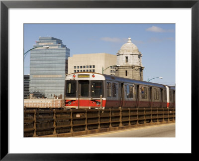 M.B.T.A. (T Train) Crossing Longfellow Bridge, Boston, Massachusetts, New England, Usa by Amanda Hall Pricing Limited Edition Print image