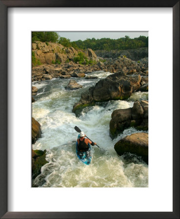 Kayaker Running Waterfalls At Great Falls by Skip Brown Pricing Limited Edition Print image