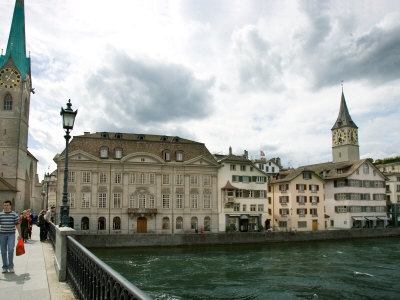 Fraumunster Church And St. Peter's, Zurich, Switzerland by Robert Eighmie Pricing Limited Edition Print image