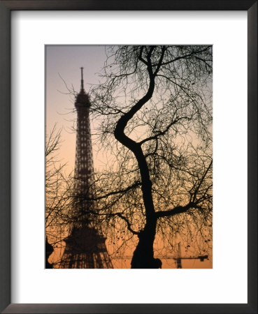Sunset Over The Jardin Des Tuileries And Eiffel Tower, Paris, Ile-De-France, France by Martin Moos Pricing Limited Edition Print image