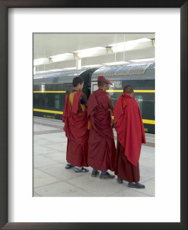Lamas Awaiting Arrival Of Train, New Railway Station, Beijing To Lhasa, Lhasa, Tibet, China by Ethel Davies Pricing Limited Edition Print image