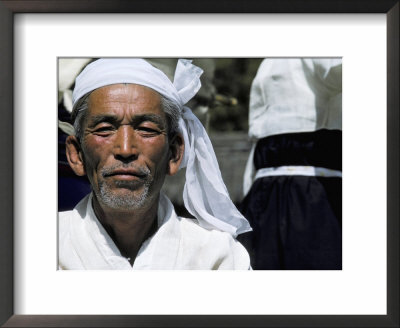 Portrait Of A Farmer During Rice Harvest Festival, Chindo Island, South Korea by Alain Evrard Pricing Limited Edition Print image