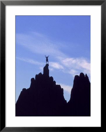 Victorious Climber On Summit, Long Valley, Ca by Greg Epperson Pricing Limited Edition Print image