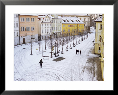 Snow Covering Na Kampe Square, Kampa Island, Mala Strana Suburb, Prague, Czech Republic, Europe by Richard Nebesky Pricing Limited Edition Print image