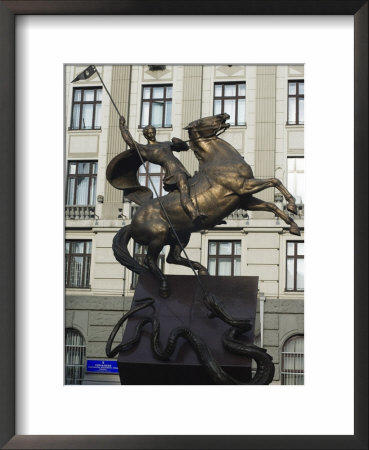 George And The Dragon, Equestrian Monument, Old Town, Unesco World Heritage Site, Lviv, Ukraine by Christian Kober Pricing Limited Edition Print image