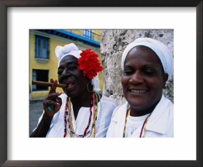 Black Women In White Clothing Pose For Tourists, Havana, Cuba by Dominic Bonuccelli Pricing Limited Edition Print image